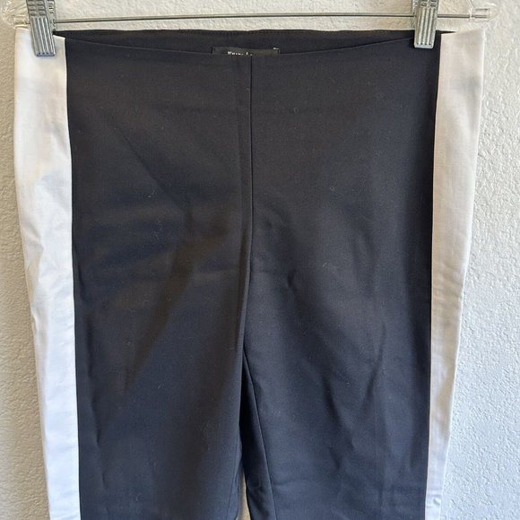 NEW White House Black Market Side Stripe Taper ankle Pants Black White Size 4 - Picture 4 of 7